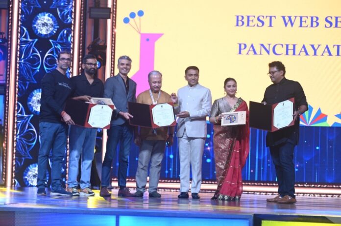 The makers of Panchayat 2 are receiving the prestigious first OTT award for a web series at the 54th International Film Festival of India (IFFI).