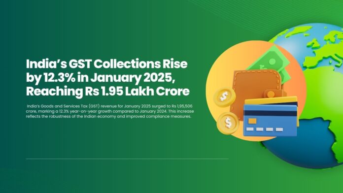 India’s GST Collections Rise by 12.3% in January 2025, Reaching Rs 1.95 Lakh Crore